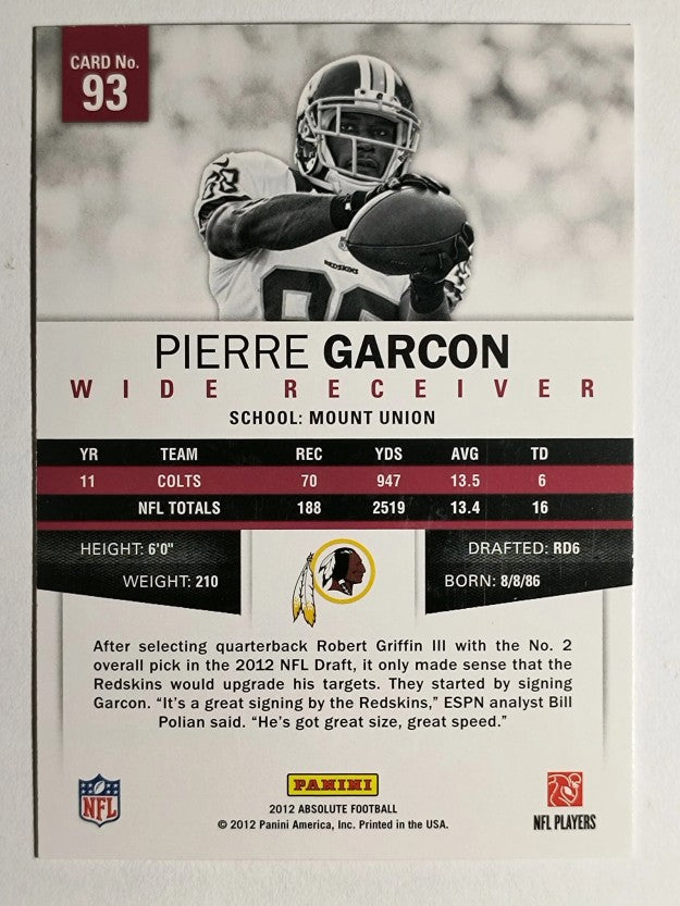 2012 Absolute Retail #93 Pierre Garcon