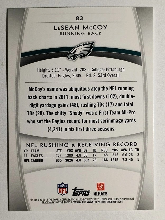 2012 Topps Platinum #83 LeSean McCoy