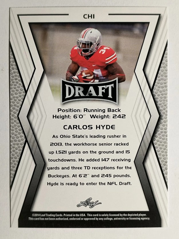 2014 Leaf Draft #CH1 Carlos Hyde