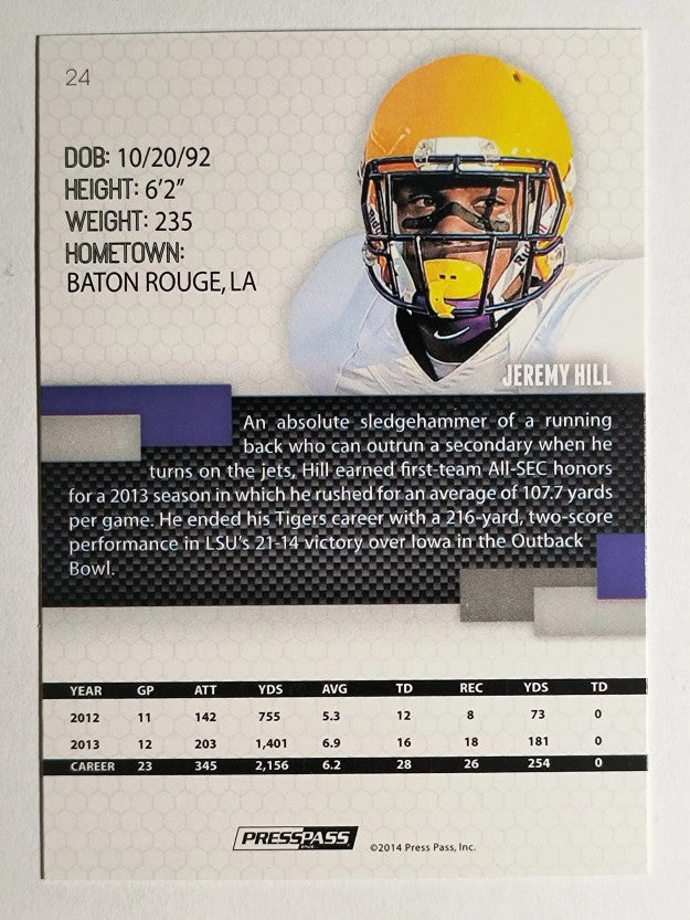 2014 Press Pass Blue #24 Jeremy Hill