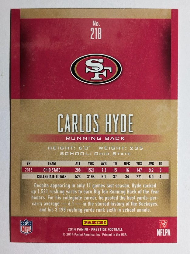2014 Prestige #218 Carlos Hyde RC