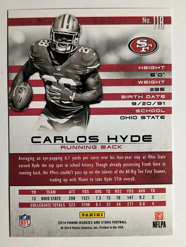 2014 Rookies and Stars #118 Carlos Hyde RC
