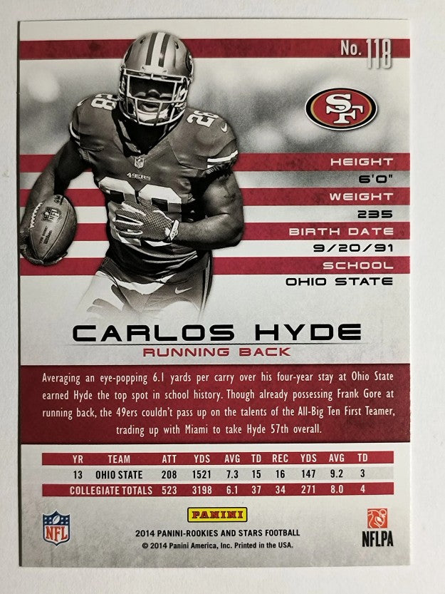 2014 Rookies and Stars #118 Carlos Hyde RC