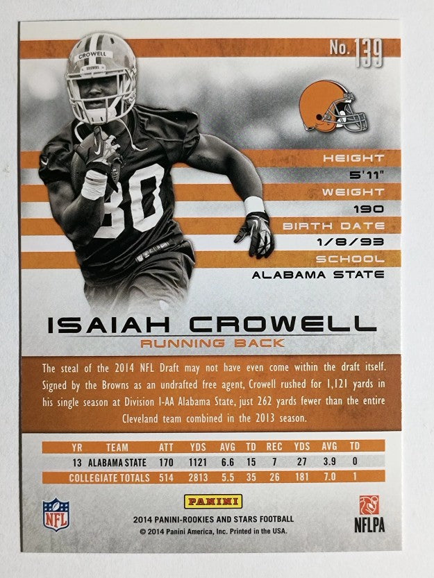 2014 Rookies and Stars #139 Isaiah Crowell RC