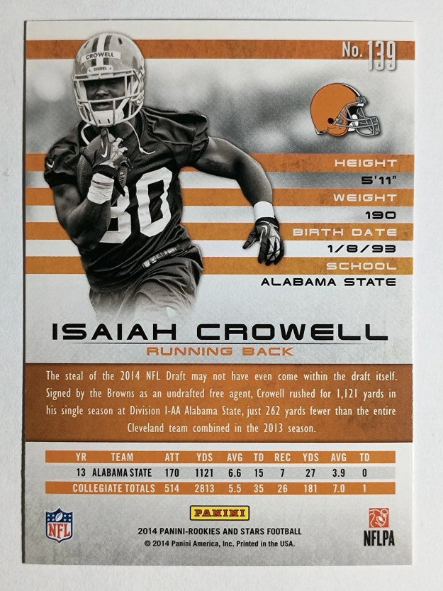 2014 Rookies and Stars #139 Isaiah Crowell RC