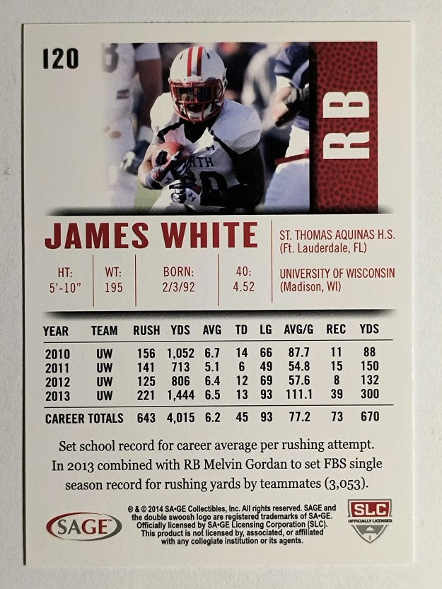 2014 SAGE HIT #120 James White
