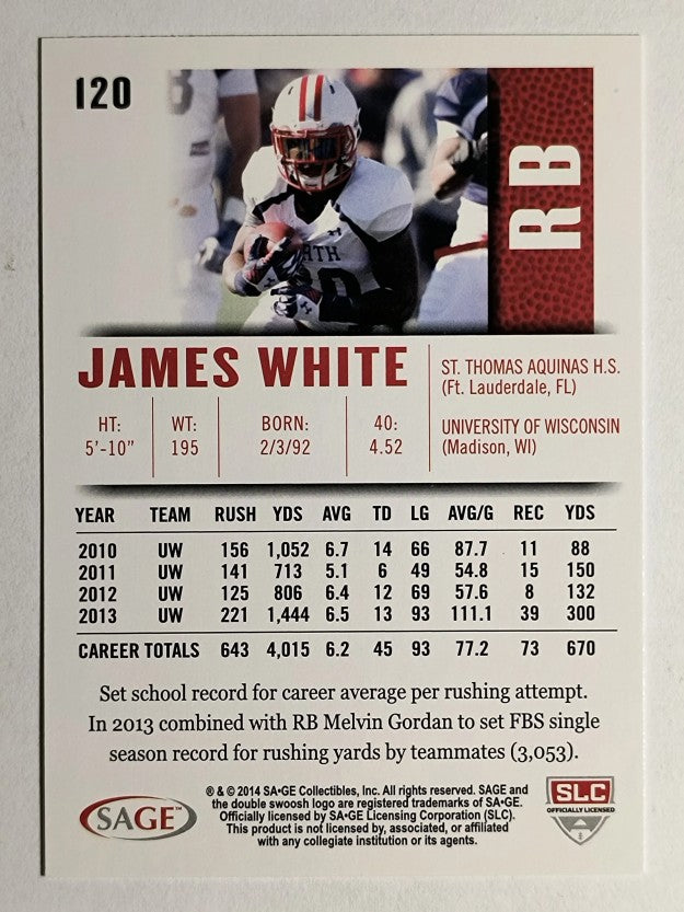 2014 SAGE HIT #120 James White