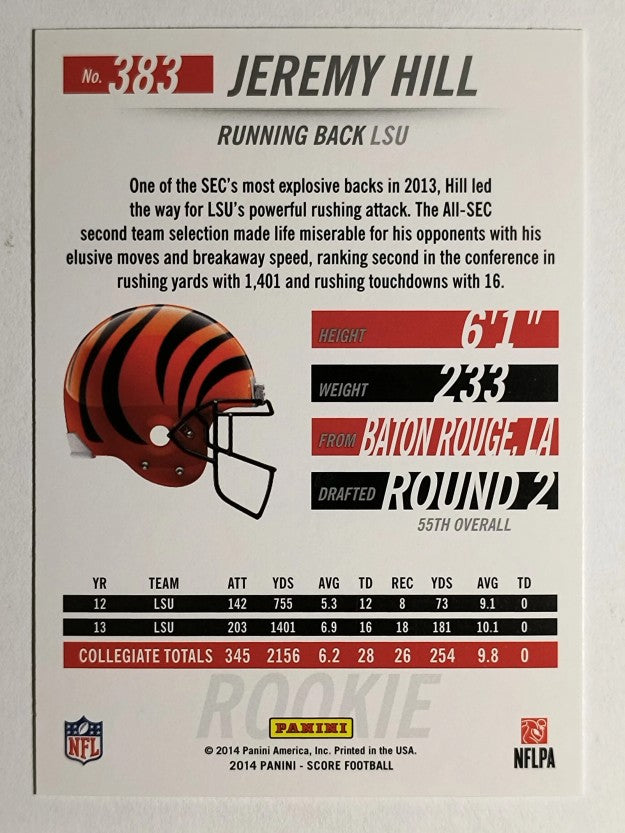 2014 Score #383 Jeremy Hill RC