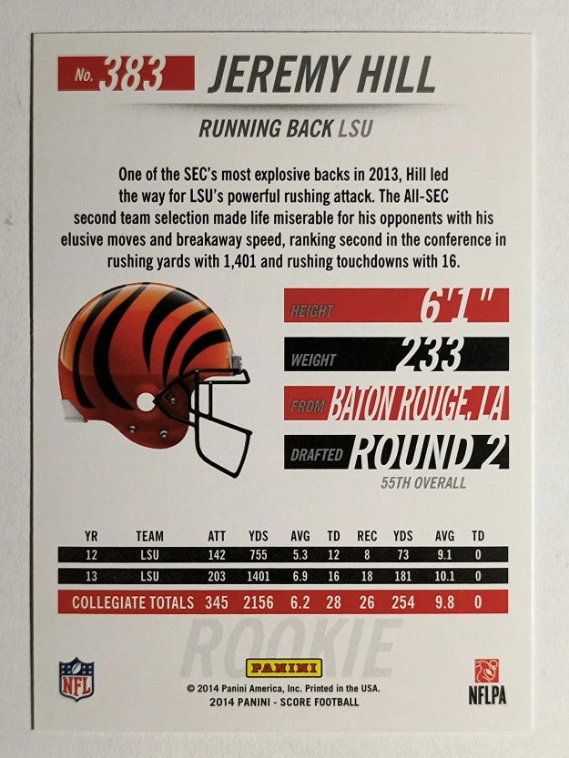 2014 Score #383 Jeremy Hill RC
