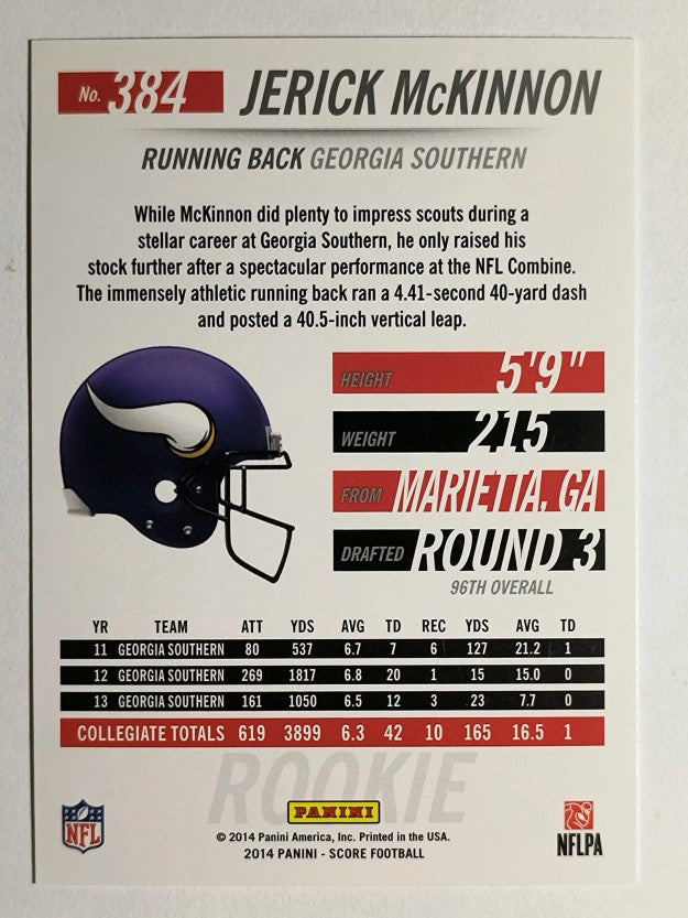 2014 Score #384 Jerick McKinnon RC