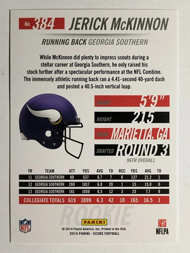 2014 Score #384 Jerick McKinnon RC