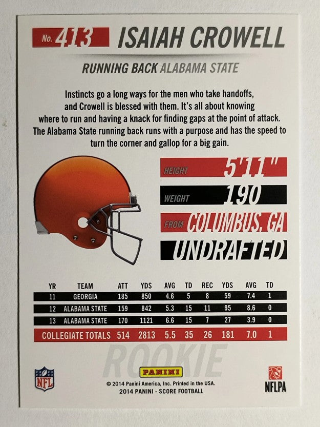 2014 Score #413 Isaiah Crowell RC