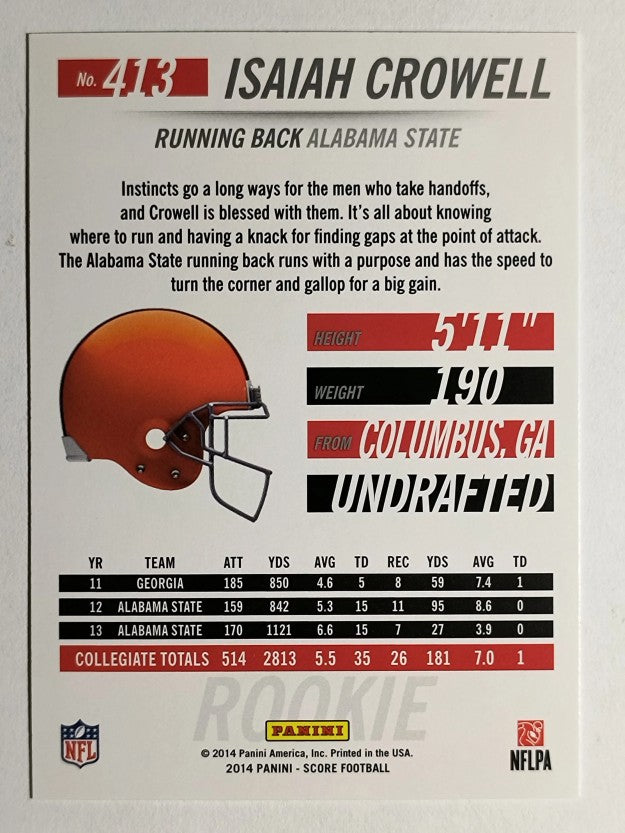 2014 Score #413 Isaiah Crowell RC