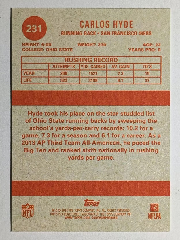 2014 Topps 1963 Mini #231 Carlos Hyde