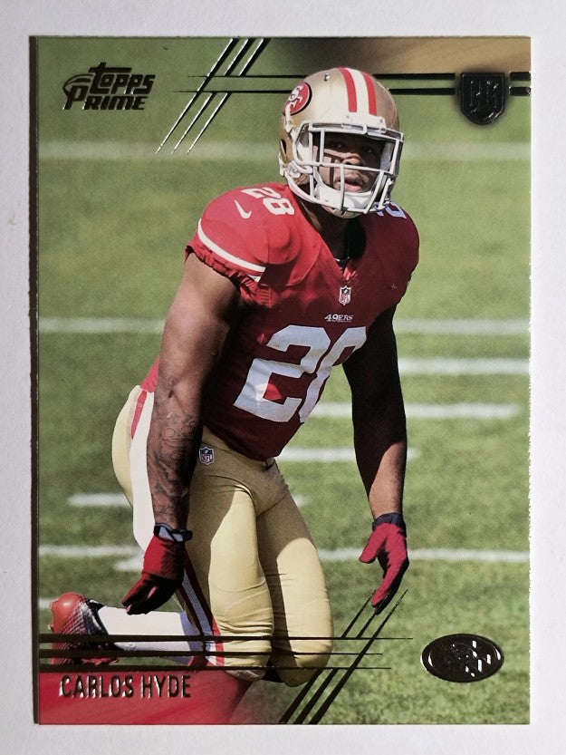 2014 Topps Prime #131A Carlos Hyde RC/hands down by knees