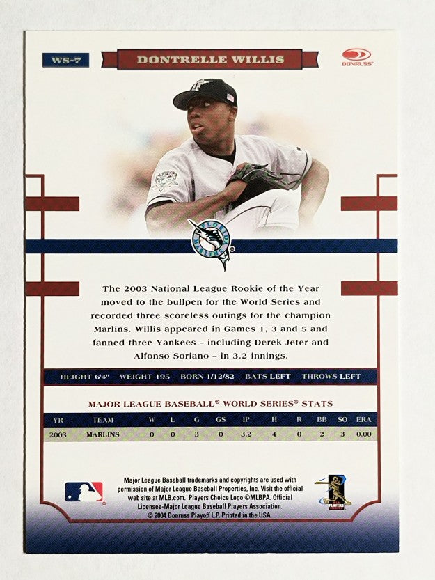 2004 Donruss World Series Blue #7 Dontrelle Willis
