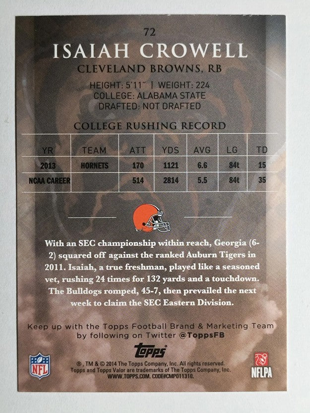 2014 Topps Valor Retail #72 Isaiah Crowell RC