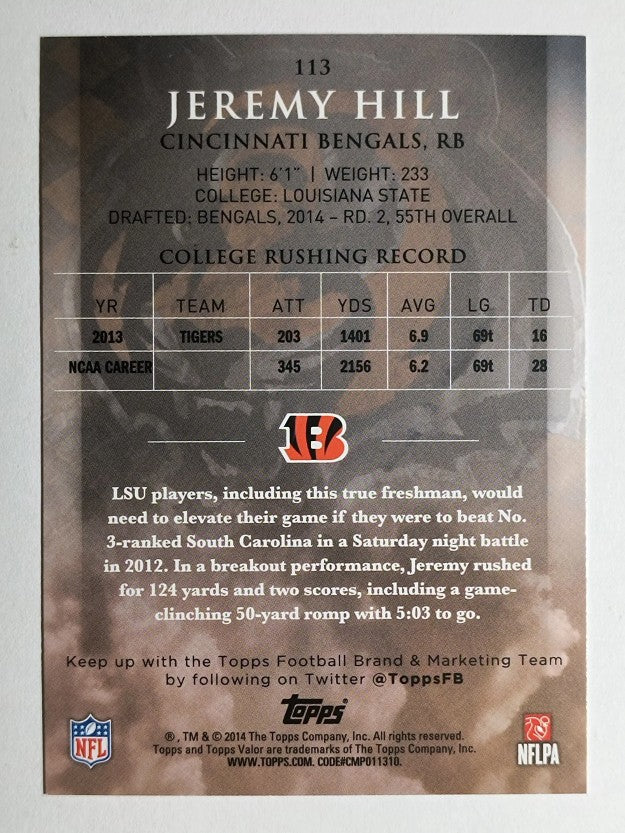 2014 Topps Valor Retail #113 Jeremy Hill RC