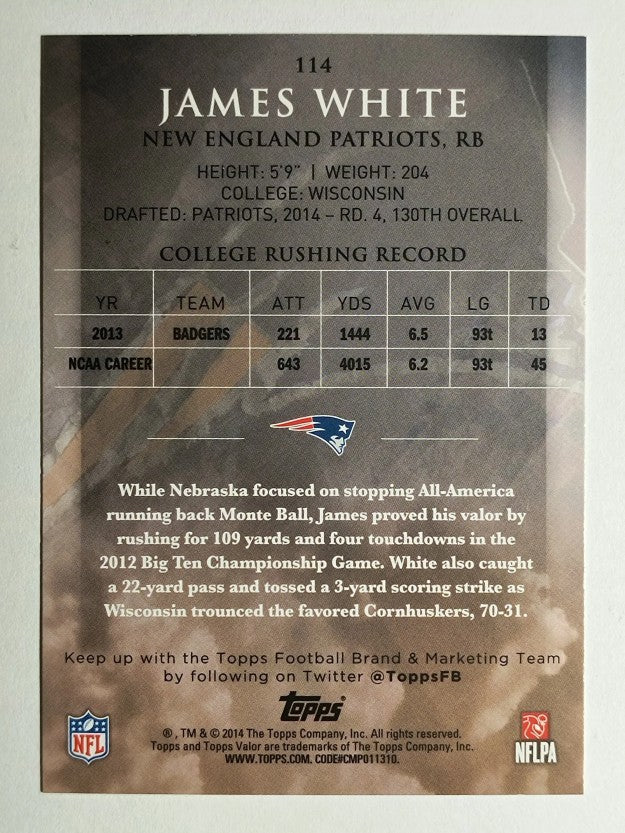 2014 Topps Valor Retail #114 James White RC