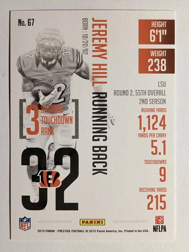 2015 Prestige #67 Jeremy Hill
