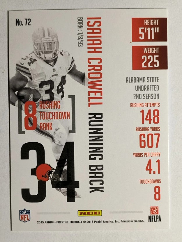 2015 Prestige #72 Isaiah Crowell