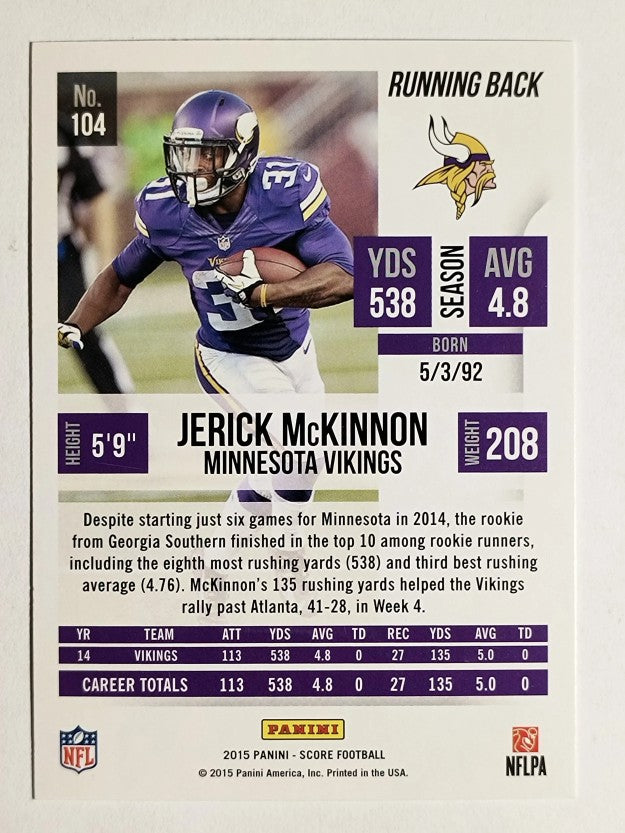 2015 Score Scorecard #104 Jerick McKinnon