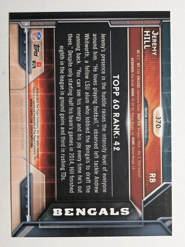 2015 Topps #370 Jeremy Hill T60