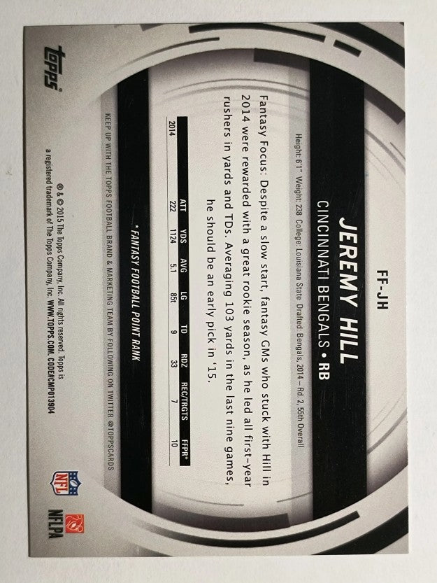 2015 Topps Fantasy Focus #FFJH Jeremy Hill