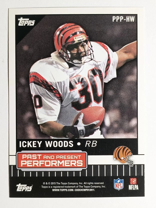 2015 Topps Past and Present Performers #PPPHW Jeremy Hill/Ickey Woods