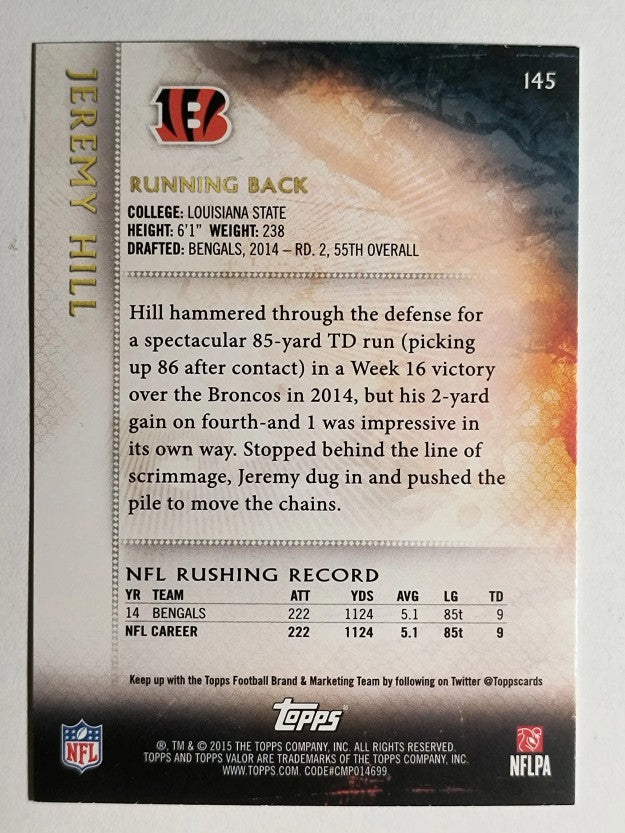 2015 Topps Valor #145 Jeremy Hill