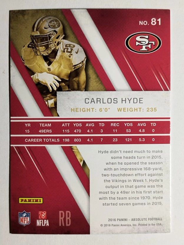 2016 Absolute #81 Carlos Hyde