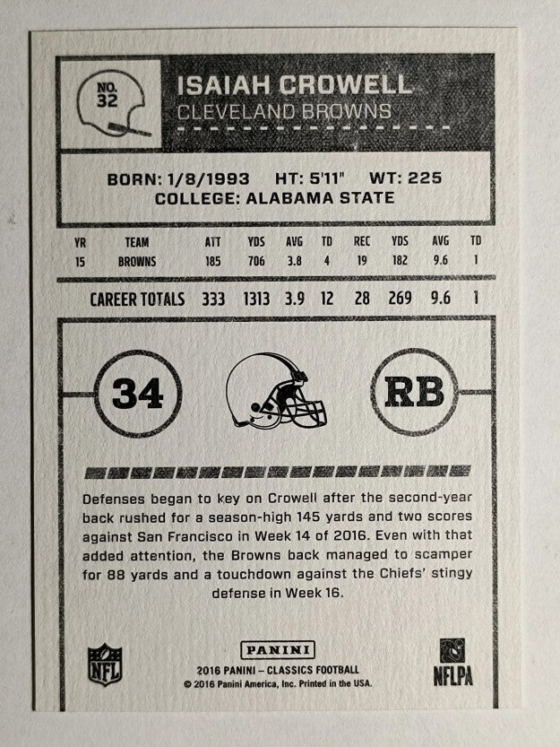 2016 Classics #32 Isaiah Crowell
