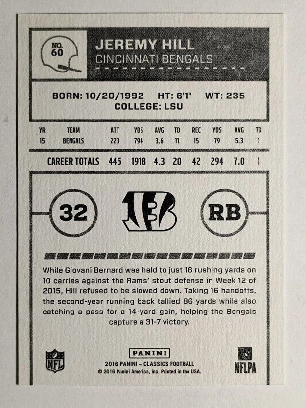 2016 Classics #60 Jeremy Hill