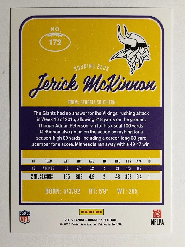 2016 Donruss #172 Jerick McKinnon