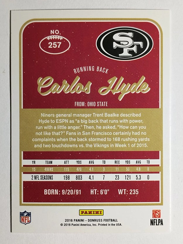 2016 Donruss #257 Carlos Hyde