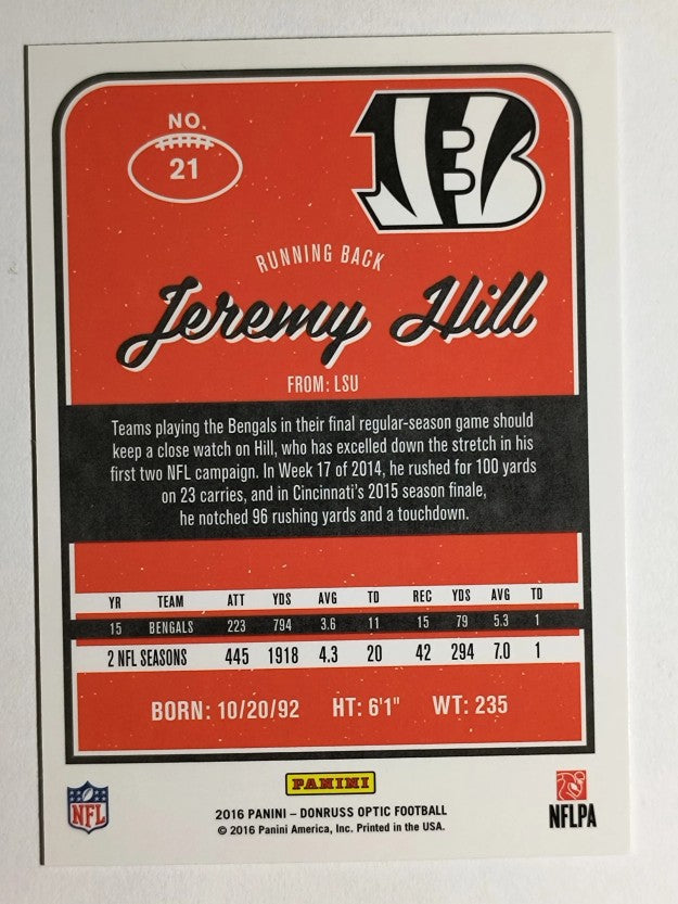 2016 Donruss Optic #21 Jeremy Hill