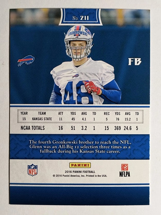 2016 Panini #211 Glenn Gronkowski RC