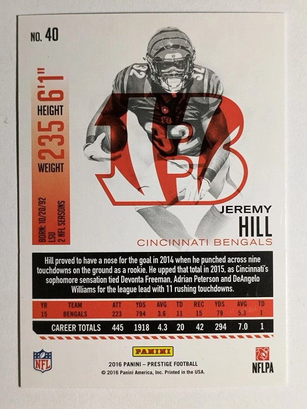 2016 Prestige #40 Jeremy Hill