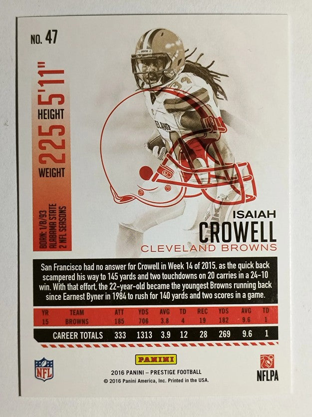 2016 Prestige #47 Isaiah Crowell