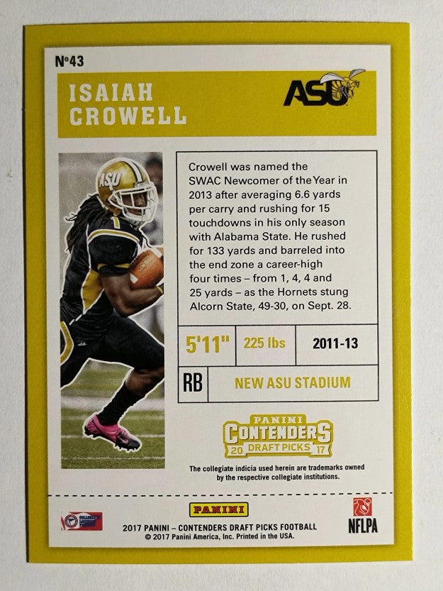 2017 Panini Contenders Draft Picks #43 Isaiah Crowell