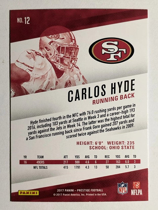 2017 Prestige #12 Carlos Hyde