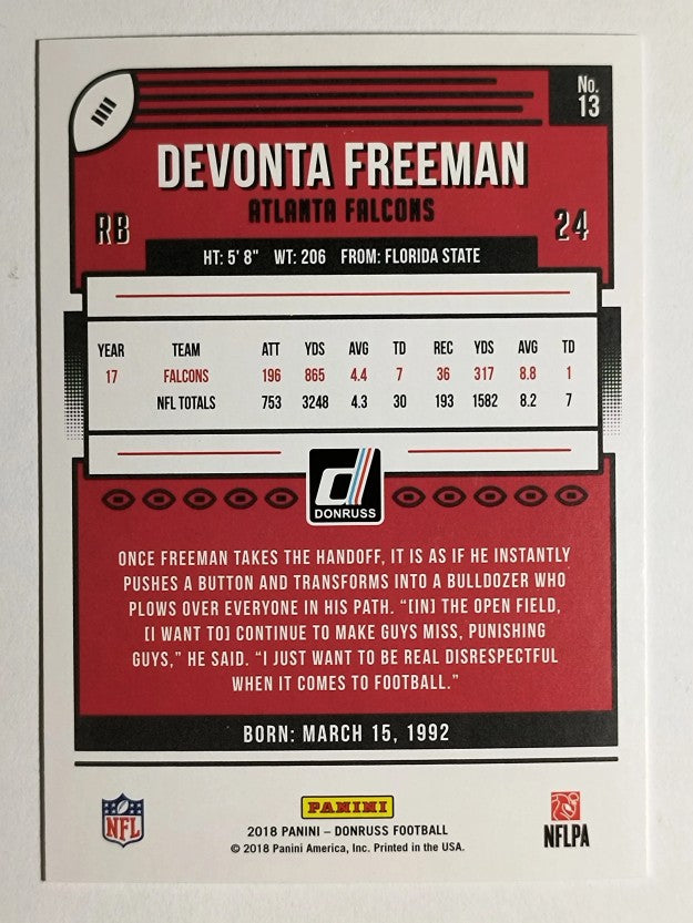 2018 Donruss #13 Devonta Freeman