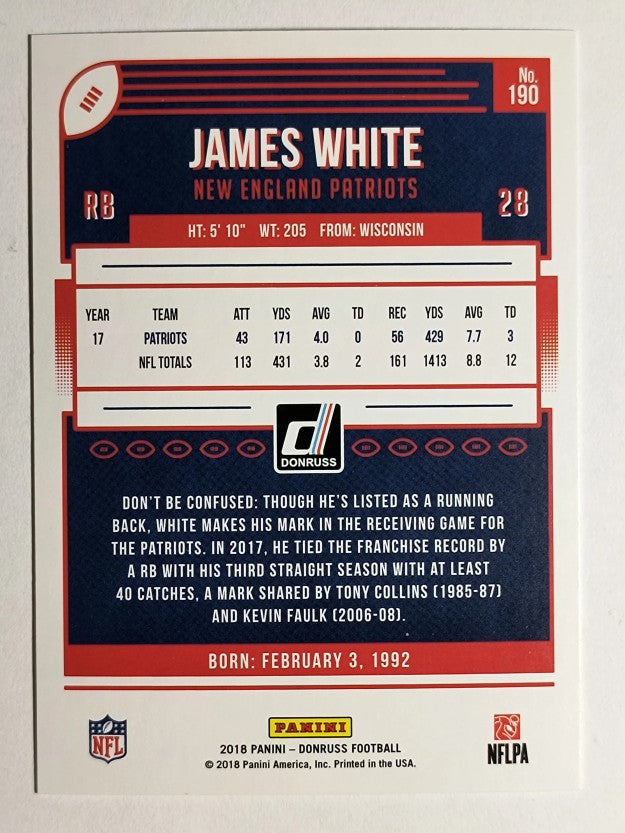 2018 Donruss #190 James White