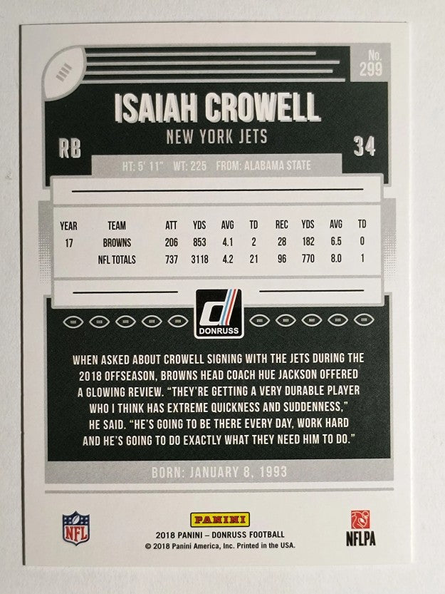 2018 Donruss #299 Isaiah Crowell