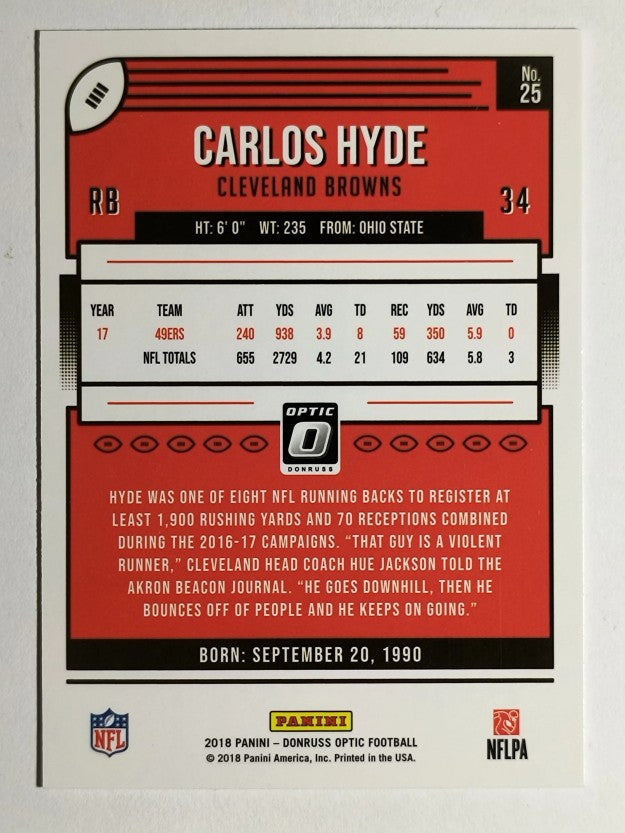 2018 Donruss Optic #25 Carlos Hyde