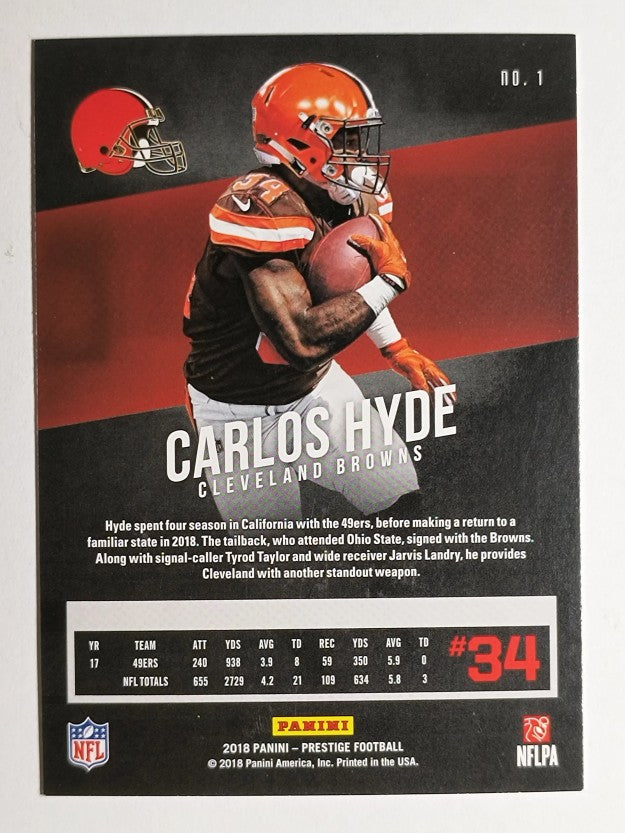 2018 Prestige #1 Carlos Hyde