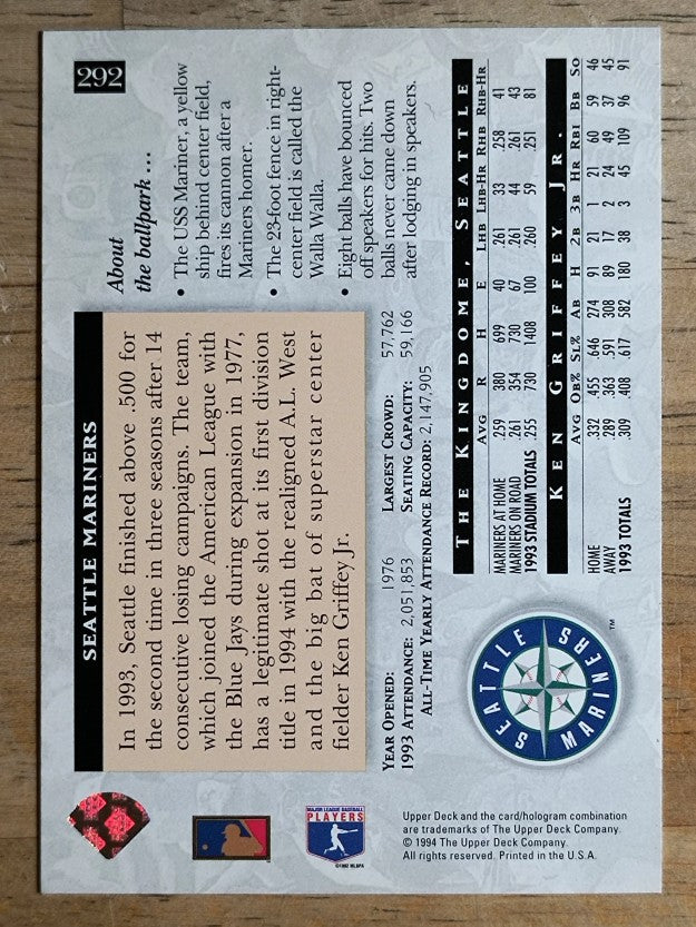 1994 Upper Deck #292 Ken Griffey Jr. HFA