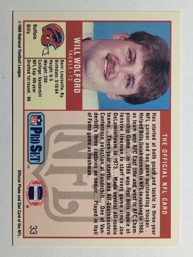 1989 Pro Set #33 Will Wolford RC