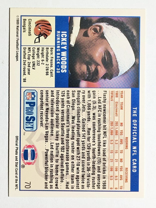 1989 Pro Set #70 Ickey Woods RC