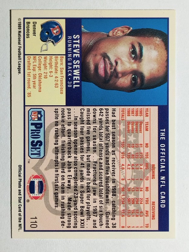 1989 Pro Set #110 Steve Sewell RC